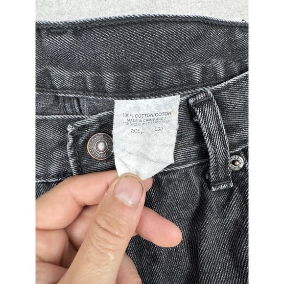 Levis Jeans Mens 36x30 Black Denim Orange Tab Dark Wash Vtg 634 Relaxed Straight - Picture 5 of 14